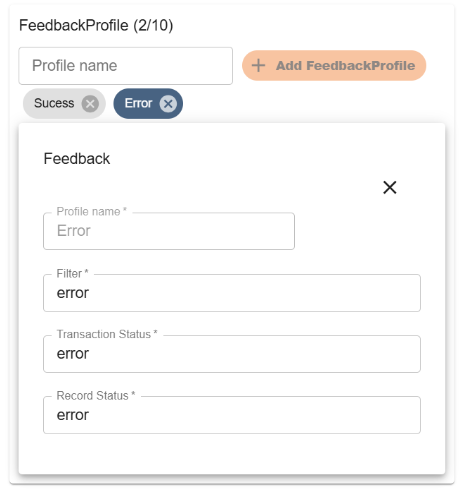 A screenshot of a feedback form