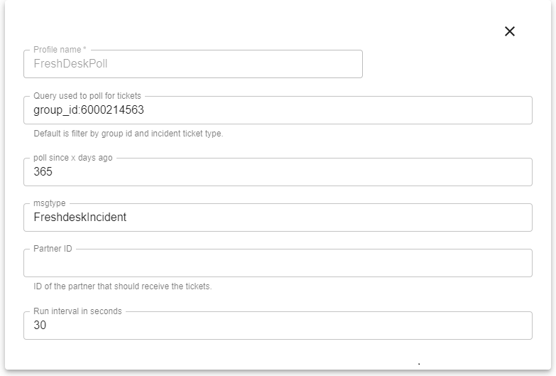 poller configuration for Freshdesk