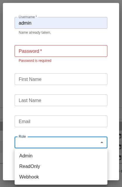 Password entry popup