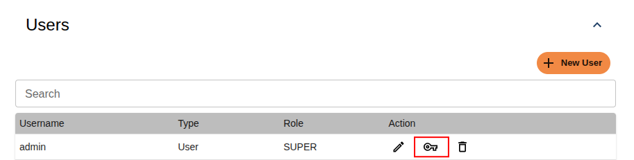 User password change option